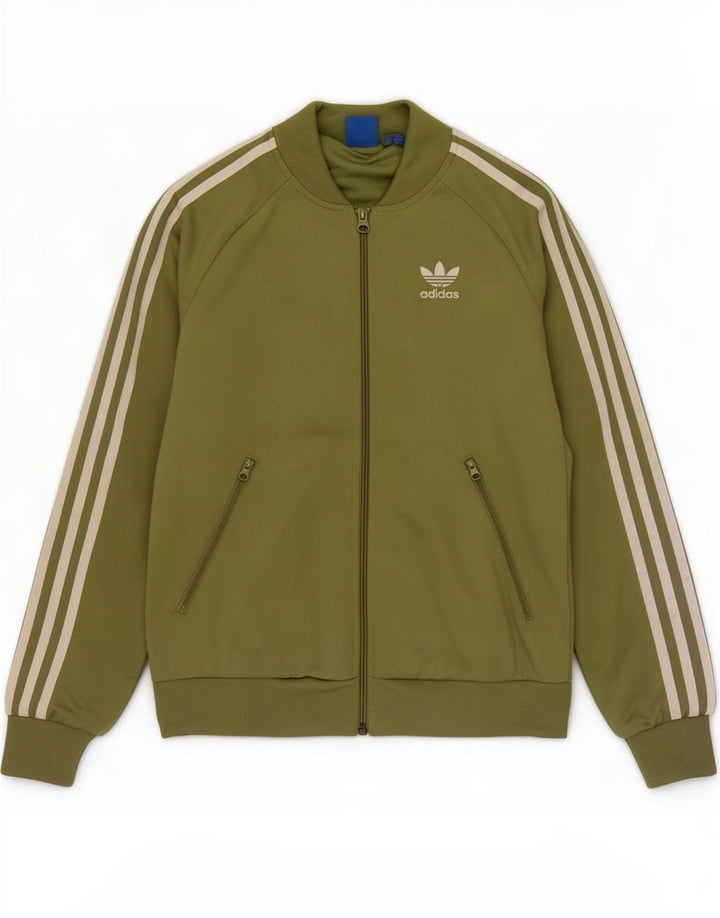 Damska kurtka dresowa Adidas z grafiką, UK 8, mała, zielona, poliestrowa