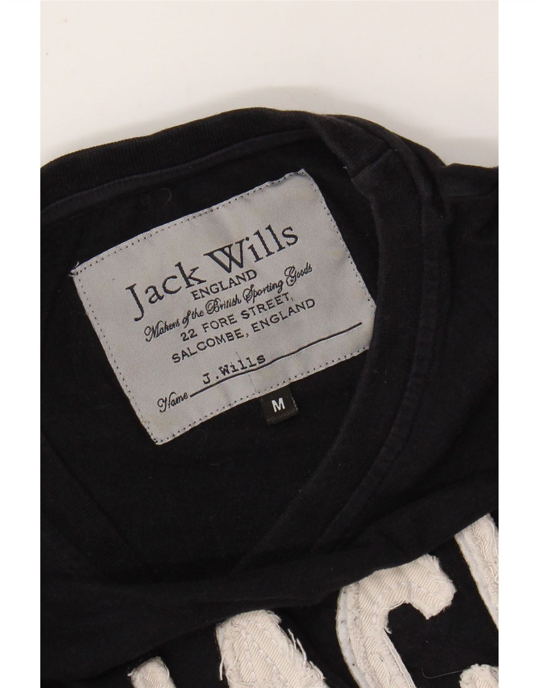 Męska koszulka z grafiką JACK WILLS, średnia czarna, bawełniana