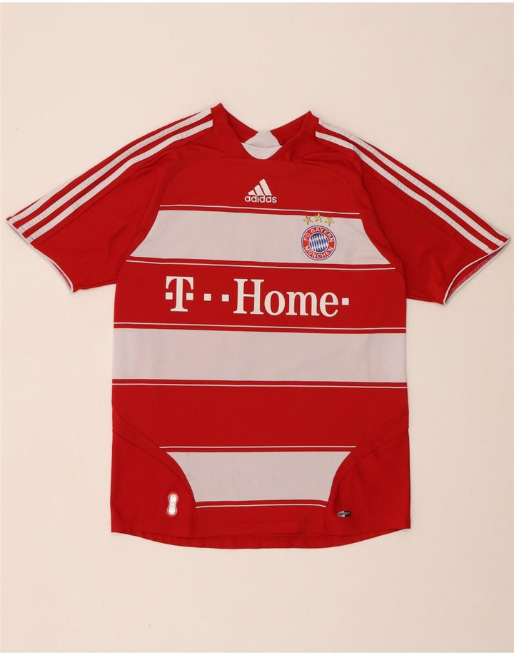 Chłopięcy T-shirt z grafiką ADIDAS FC Bayern Monachium 15-16 lat w czerwone paski