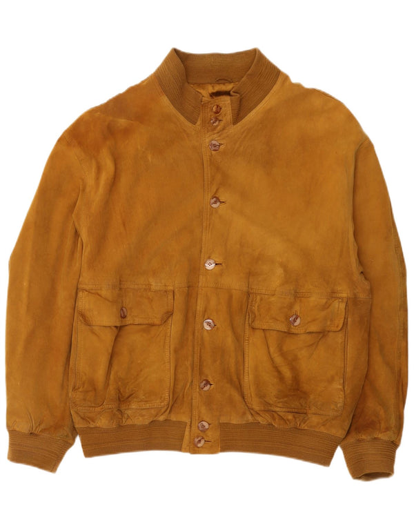 Vintage męska zamszowa kurtka bomber UK 42 XL brązowa