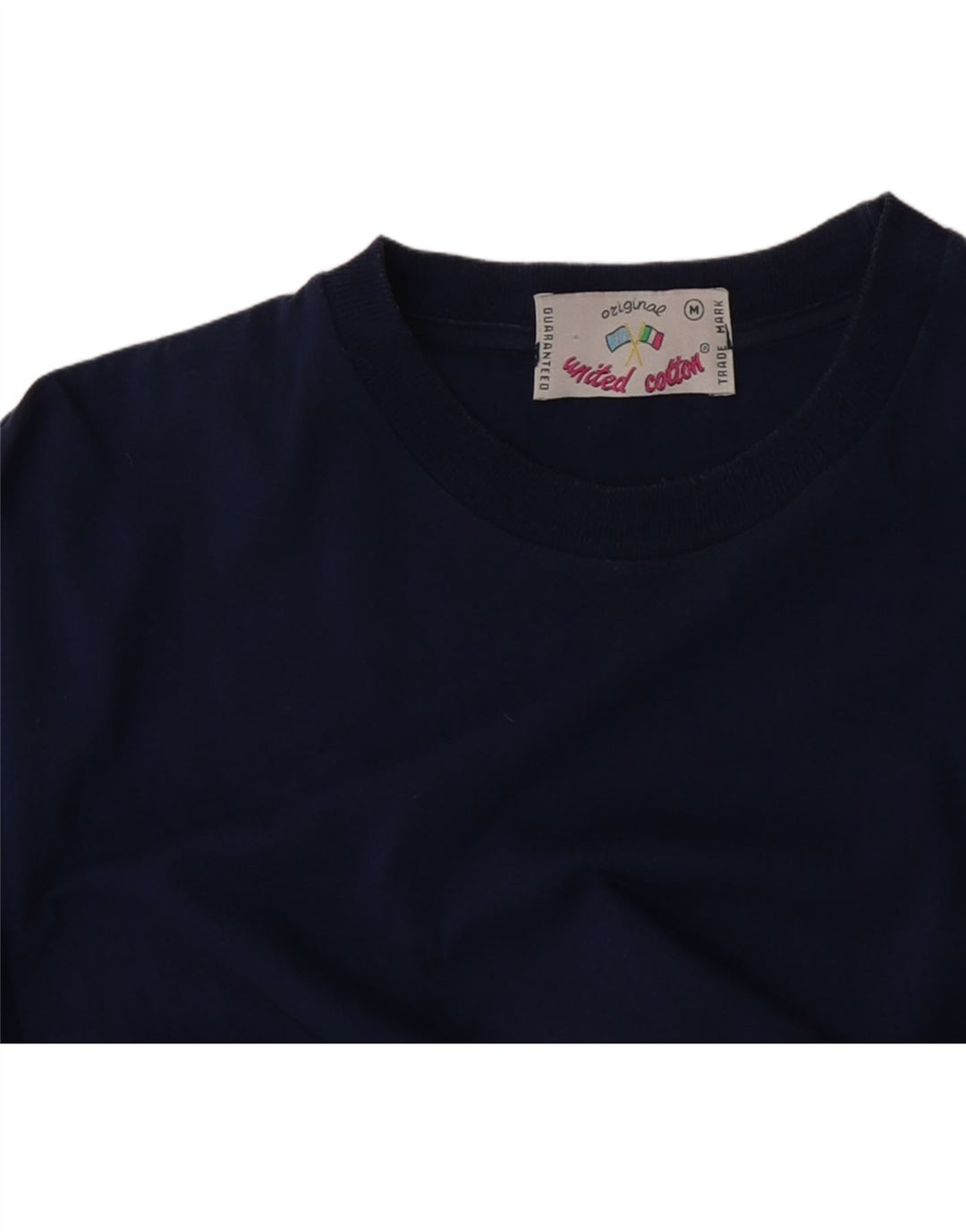 BENETTON Mens T-Shirt Top Medium Navy Blue