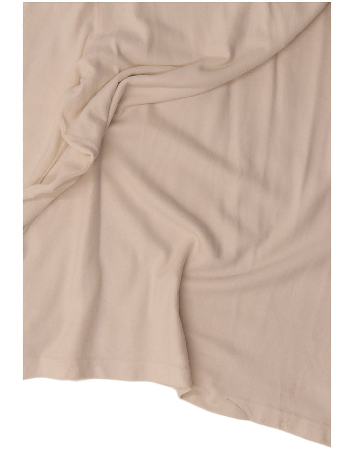 CREW CLOTHING Męska koszulka polo z długim rękawem, duża, biała, bawełniana