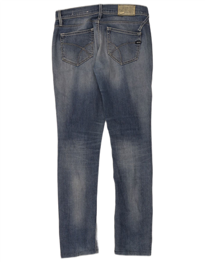 Damskie jeansy Gas Slim W30 L30 Niebieskie bawełniane