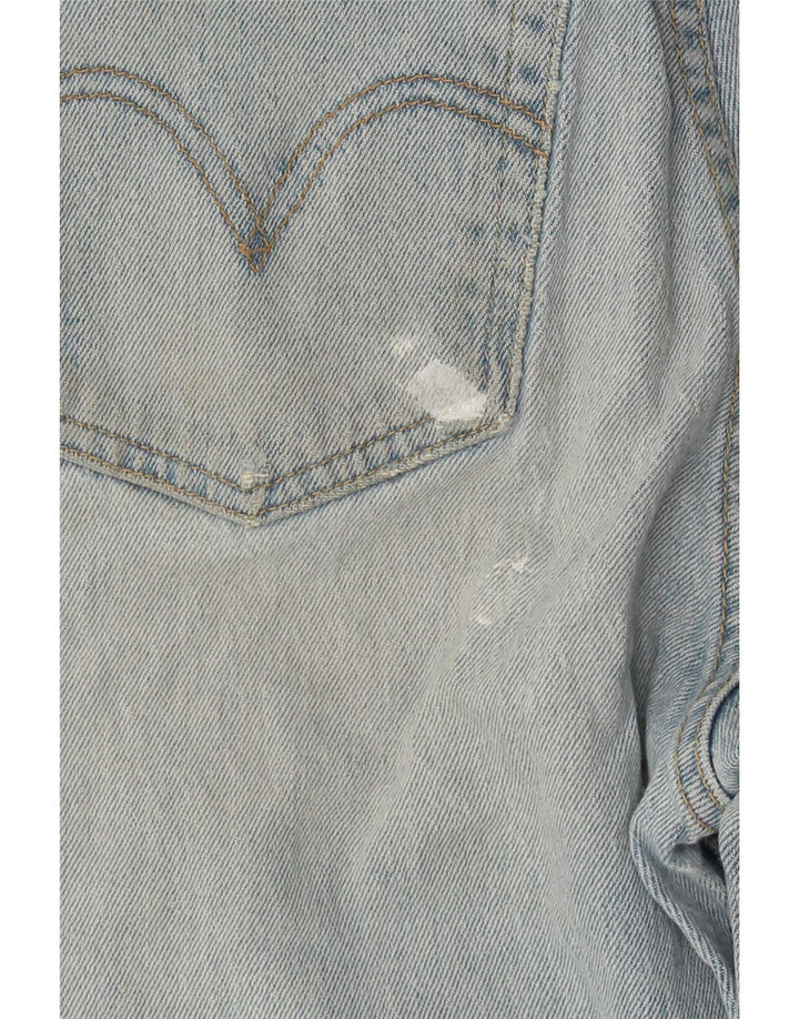 Damskie jeansy Levi's Ribcage z przetarciami W27 L29 Niebieska bawełna
