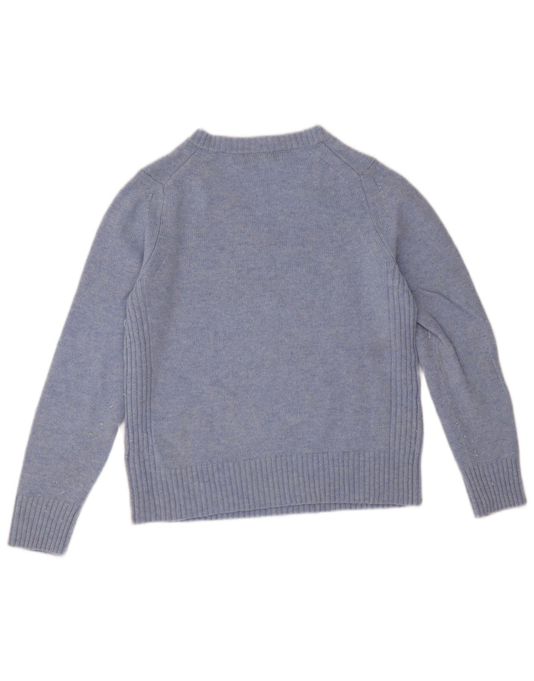 Sweter damski Marks & Spencer z dekoltem w kształcie litery V, UK 12, średni niebieski, wełna owcza