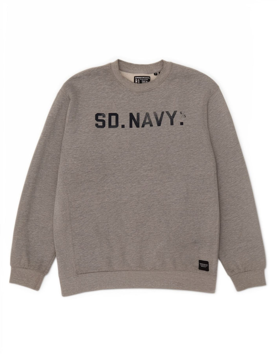 Damski sweter oversize Superdry Graphic UK 14, duży, szary, bawełniany