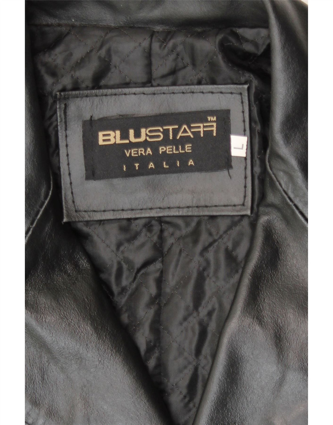 Blustaff Męski płaszcz skórzany UK 40, duża czarna skóra