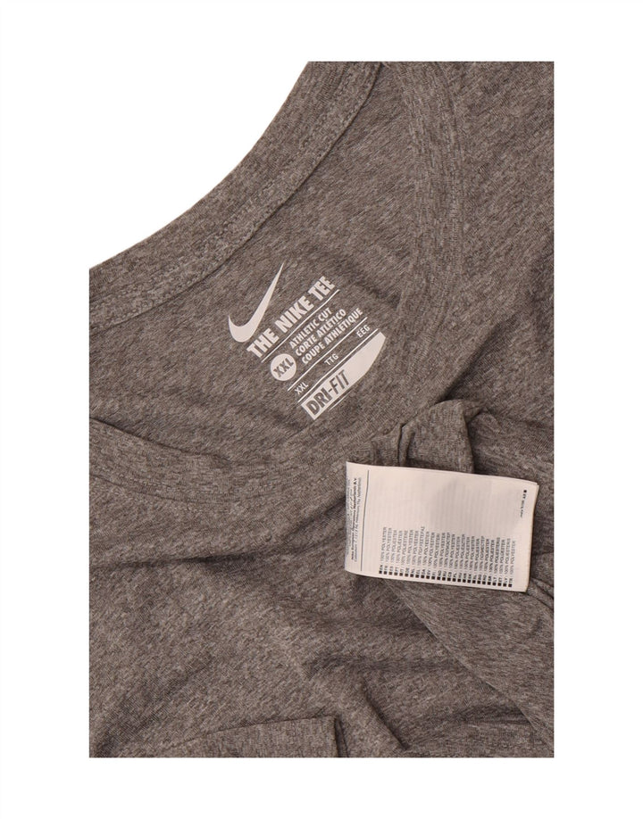 Męski T-shirt Nike Dri Fit z grafiką, 2XL, szary poliester