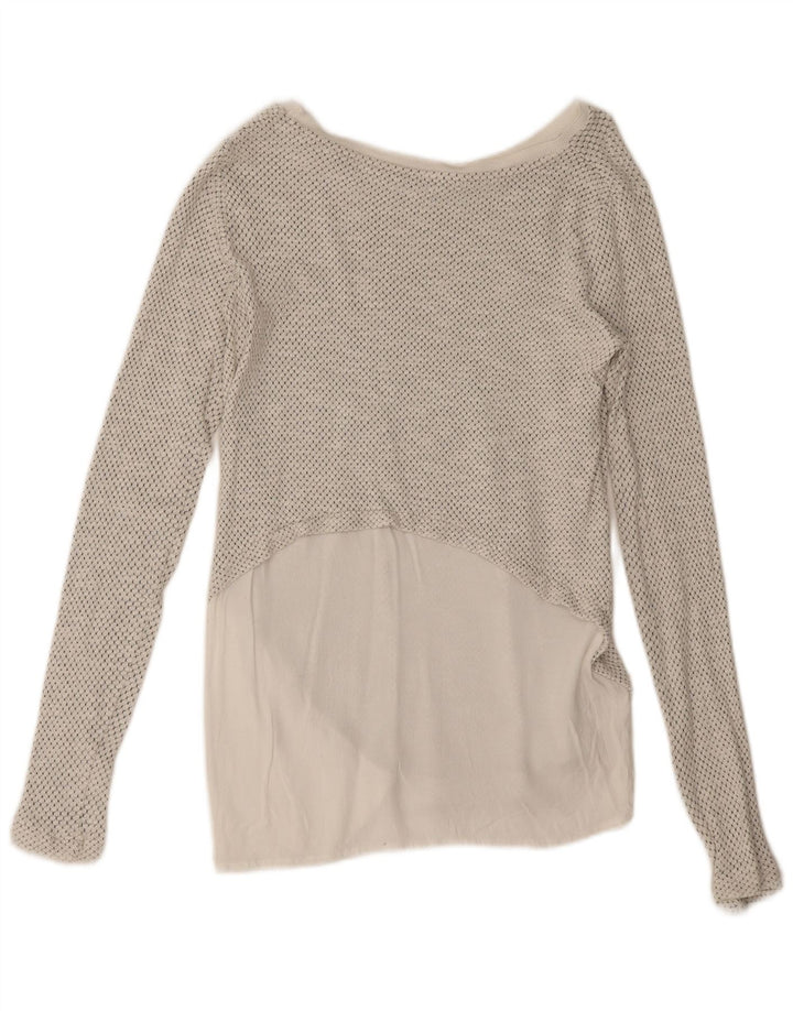 Damski top oversize z długim rękawem Zara UK 10, mały, biały w cętki