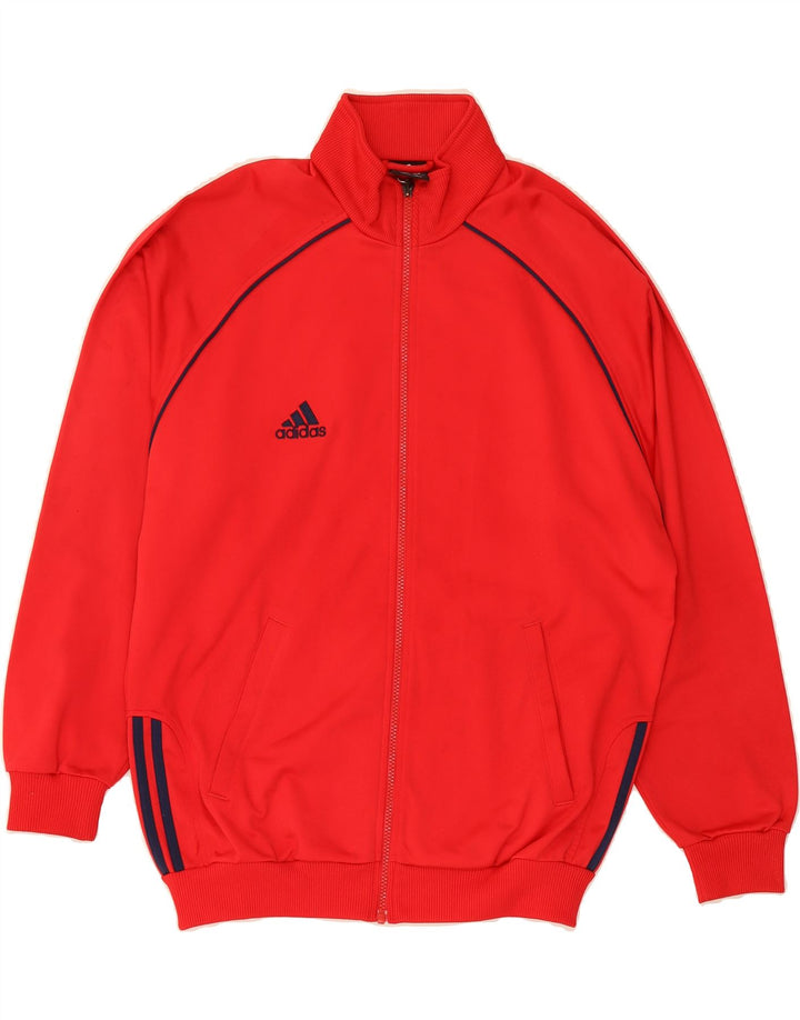 ADIDAS Mens Tracksuit Top Jacket UK 42/44 Large Red Colourblock Polyester Vintage Adidas and Second-Hand Adidas from Messina Hembry 