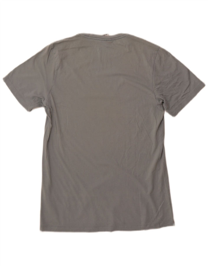 Męski T-shirt z grafiką JACK & JONES, mały, niebieski, bawełniany