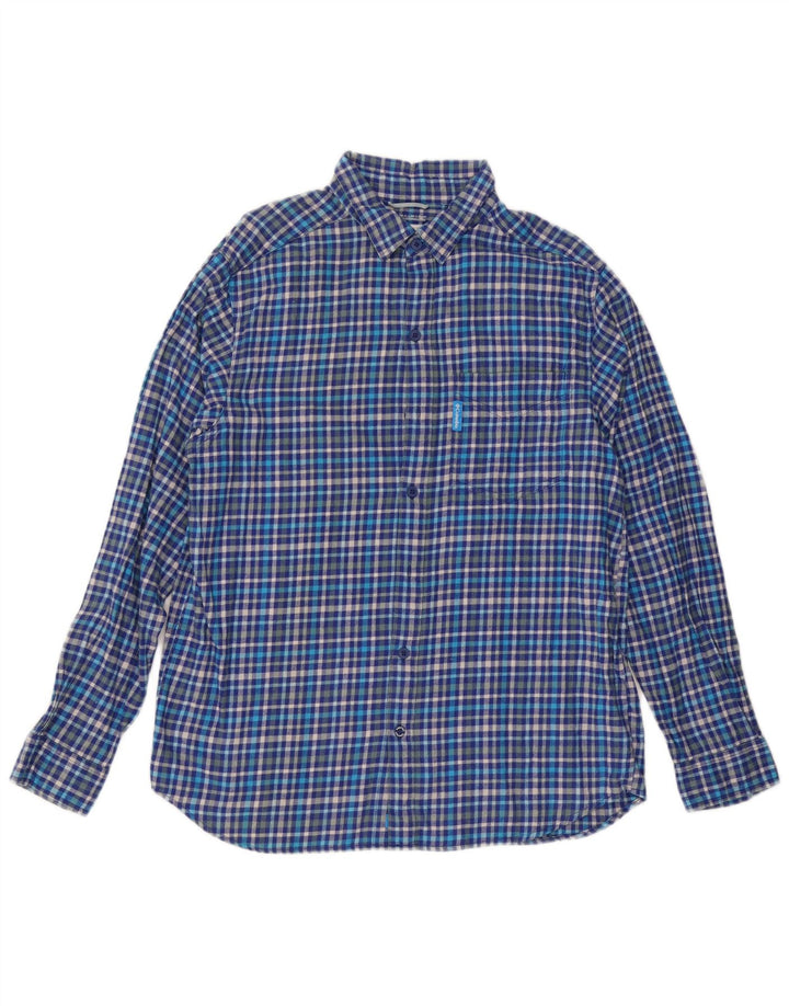 Męska koszula flanelowa Columbia Omni-Wick, bawełniana w średnią niebieską kratkę