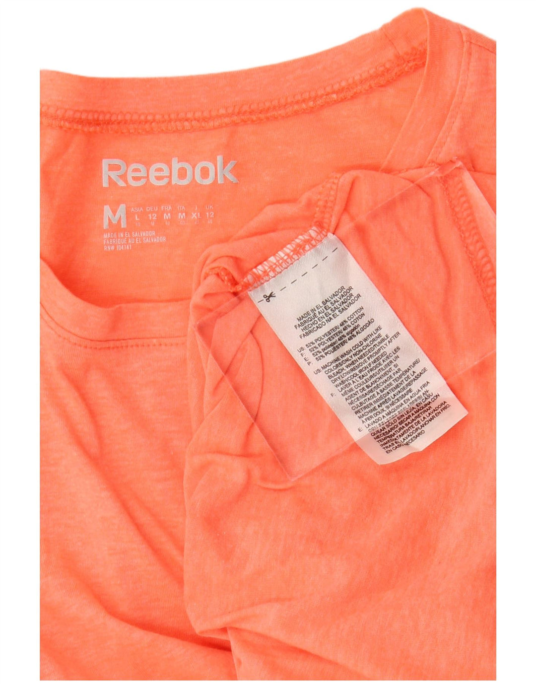 T-shirt damski REEBOK Top UK 12, średni, pomarańczowy, nakrapiany poliester