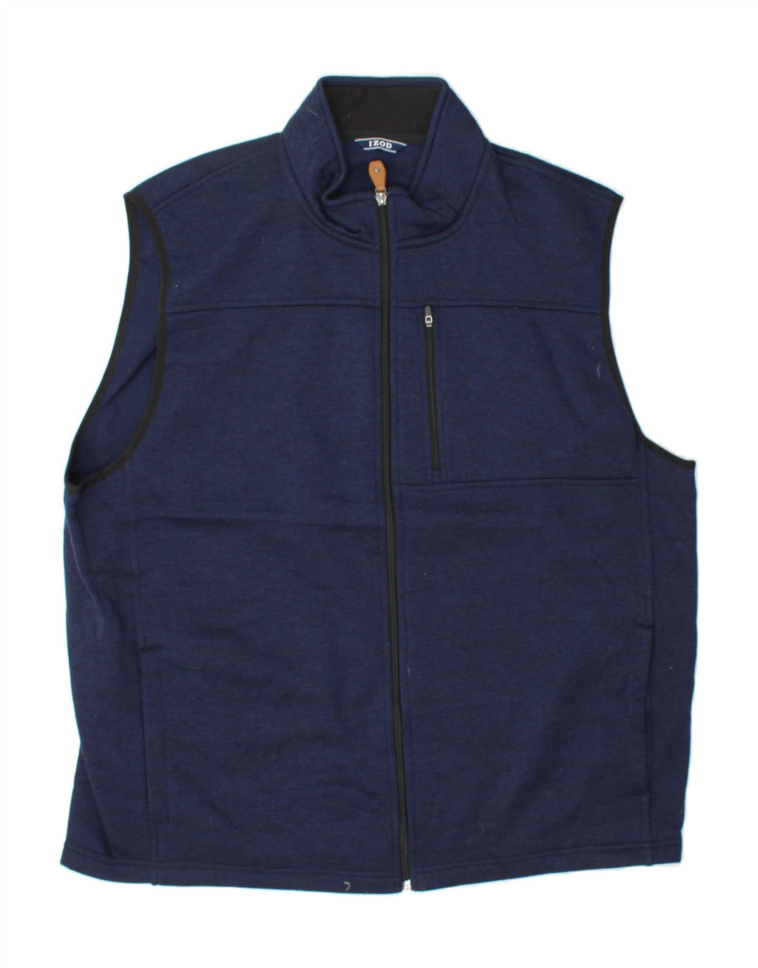 IZOD Mens Sleeveless Tracksuit Top Jacket 2XL Navy Blue Flecked Polyester Vintage Izod and Second-Hand Izod from Messina Hembry 