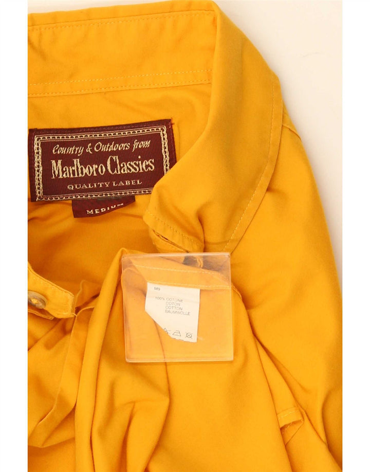 Męska koszula z krótkim rękawem Marlboro Classics, średnia żółta bawełna