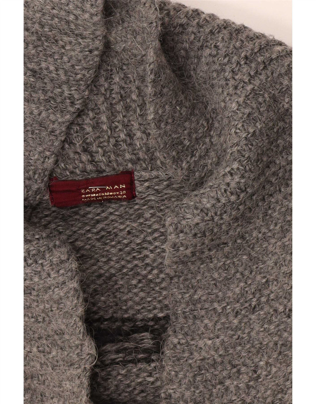 Męski sweter Zara, średnioszary, geometryczny