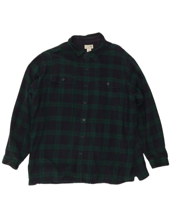 L.L.Bean Męska koszula flanelowa drwal XL w zieloną kratkę, bawełniana