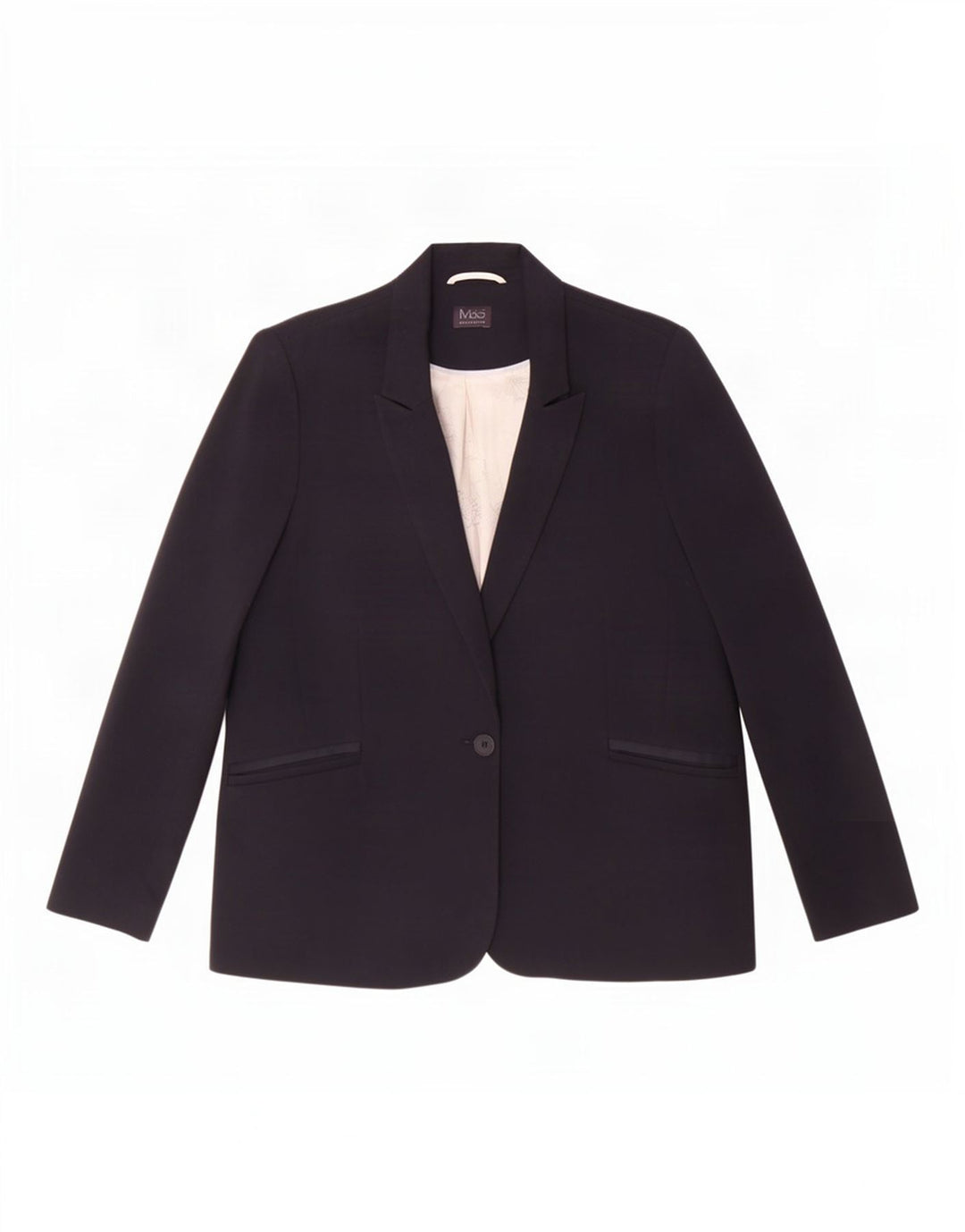 Marks & Spencer Damska marynarka zapinana na 1 guzik UK 20 2XL Granatowy poliester
