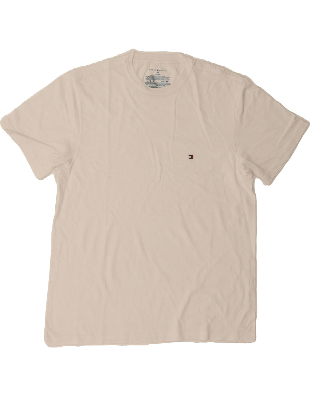 TOMMY HILFIGER Mens T-Shirt Top Small White Cotton Vintage Tommy Hilfiger and Second-Hand Tommy Hilfiger from Messina Hembry 