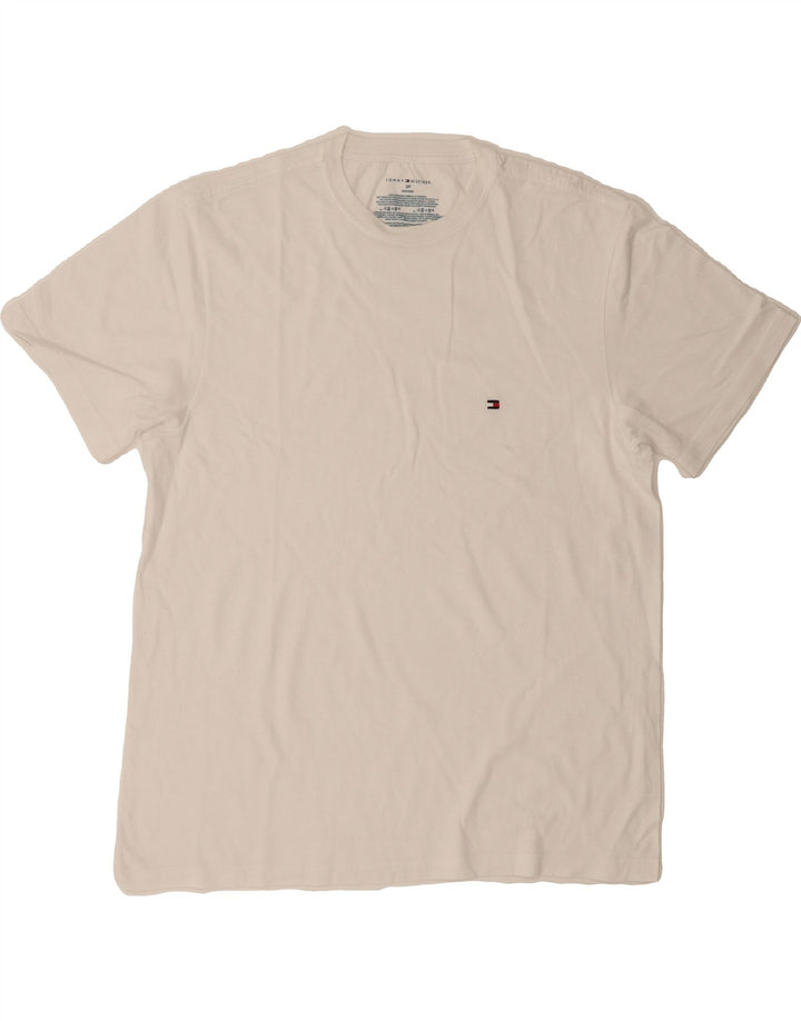 TOMMY HILFIGER Mens T-Shirt Top Small White Cotton Vintage Tommy Hilfiger and Second-Hand Tommy Hilfiger from Messina Hembry 