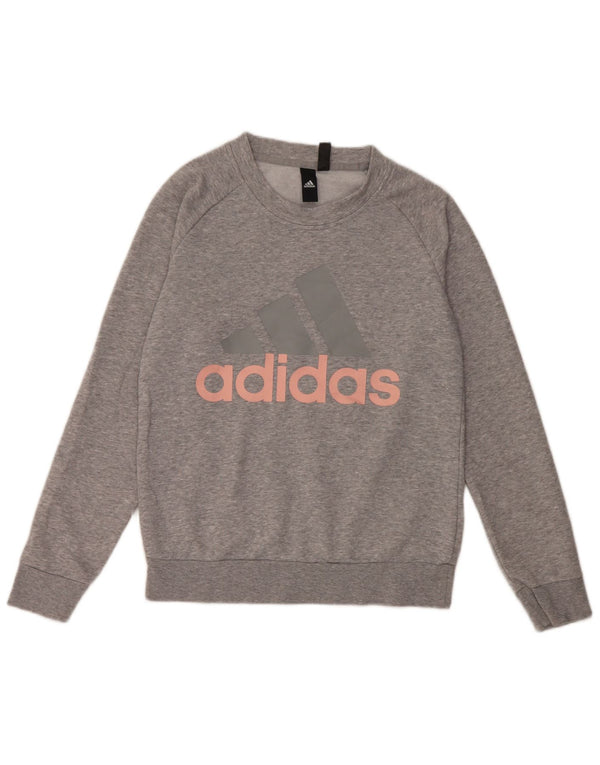 Damska bluza Adidas Graphic Oversized Sweter UK 10 Small Grey Cotton