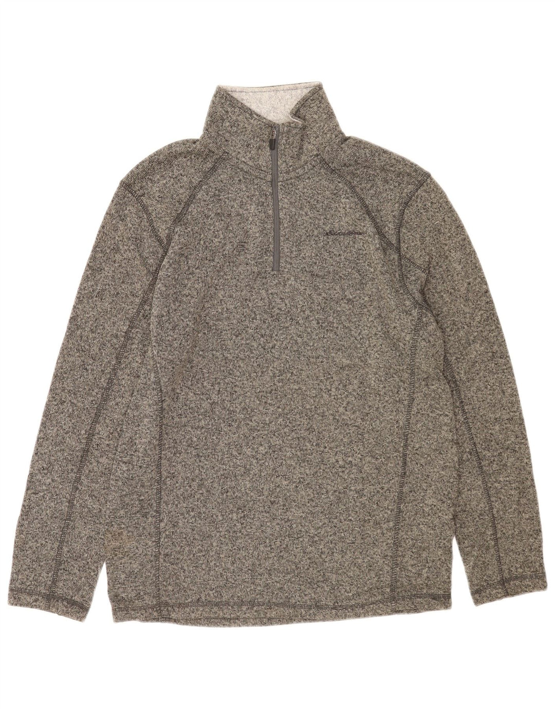 Męski sweter z zamkiem błyskawicznym Eddie Bauer Średni szary, nakrapiany poliester