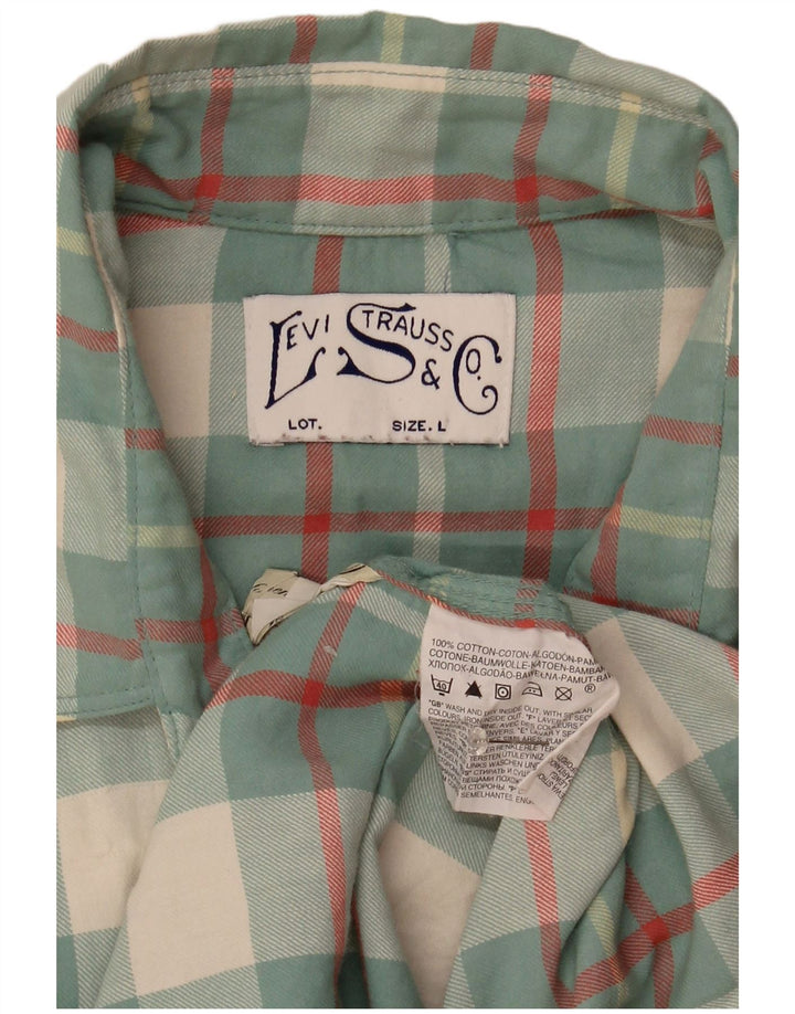 Męska koszula flanelowa Levi's, duża, bawełniana w zieloną kratkę