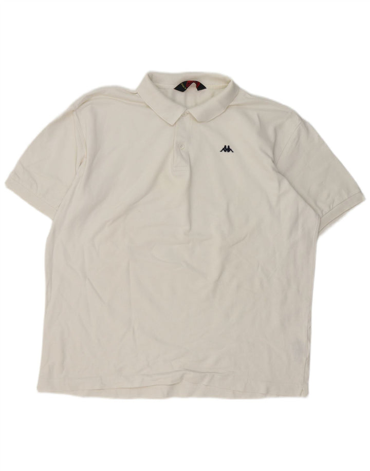 Męska koszulka polo Kappa 2XL Biała bawełna