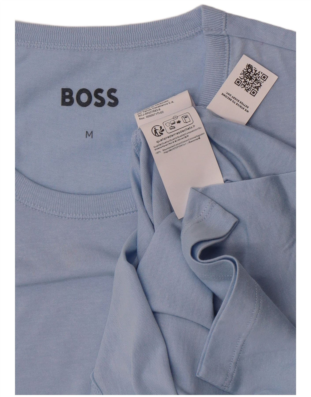 T-shirt męski Hugo Boss, bawełniany, średni niebieski