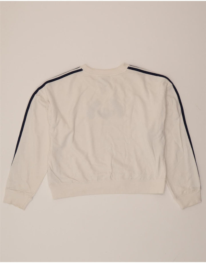 Damska bluza oversize ADIDAS z grafiką UK 12, średnia biel