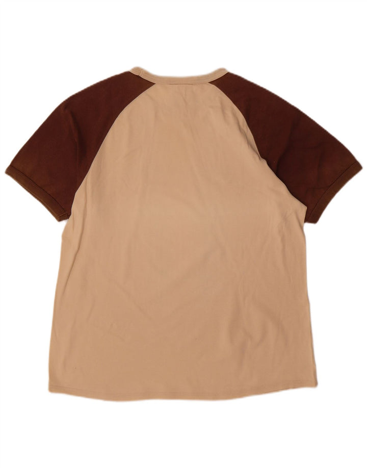 Męska koszulka z grafiką NIKE Top UK 39/41 Średni beż, bawełna z blokami kolorów