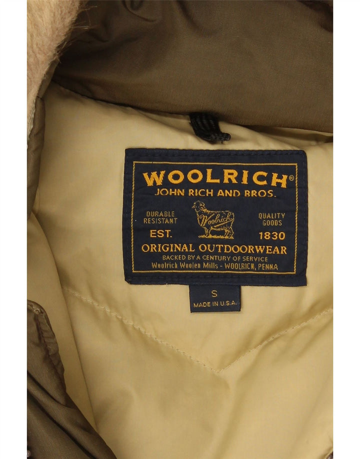 Męski ocieplany płaszcz z kapturem Woolrich UK 36 Small Khaki