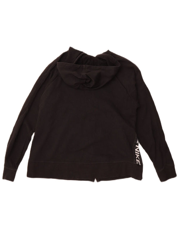 Damski sweter z kapturem i zamkiem błyskawicznym Nike Dri Fit, UK 6 XS, czarny, bawełniany