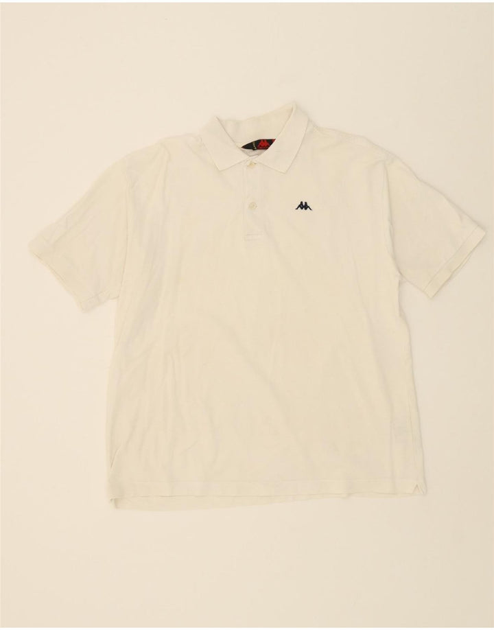 KAPPA Mens Polo Shirt Large White Cotton Vintage Kappa and Second-Hand Kappa from Messina Hembry 