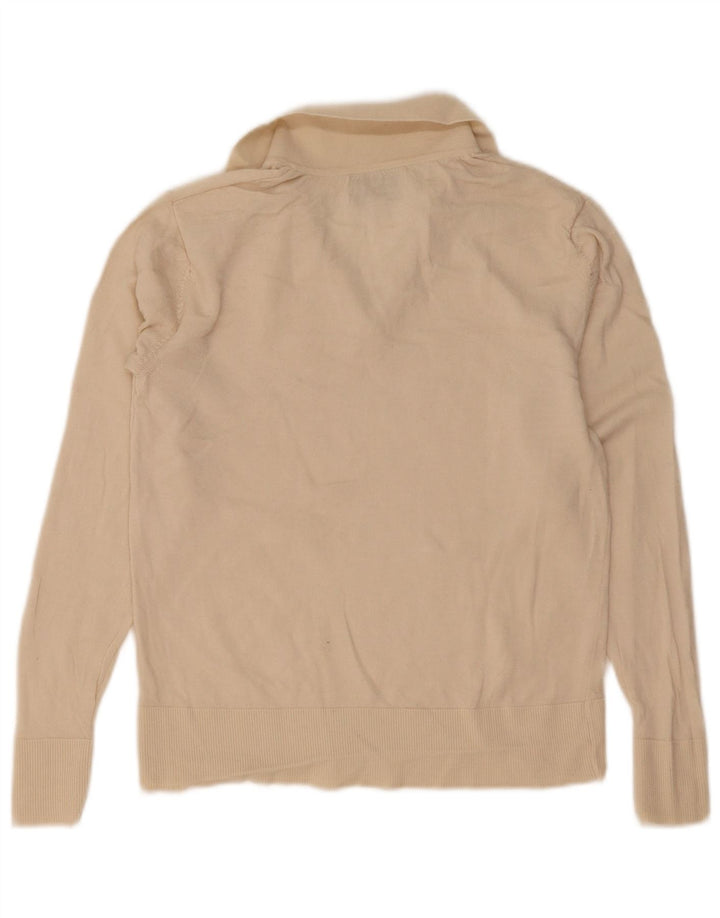 Marks & Spencer Damski sweter polo UK 12 Średni beż wełniany