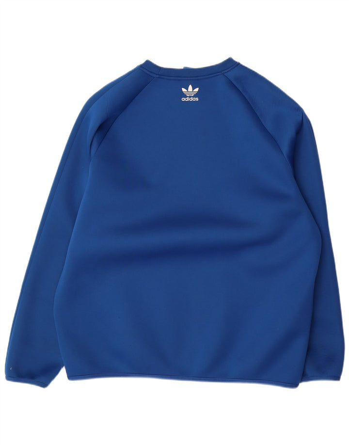 Męska bluza ADIDAS z grafiką, sweter XL, niebieski, poliester z blokami kolorów
