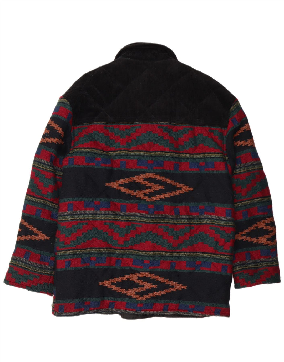 Męska pikowana kurtka VINTAGE UK 40, duża, wielokolorowa, geometryczna