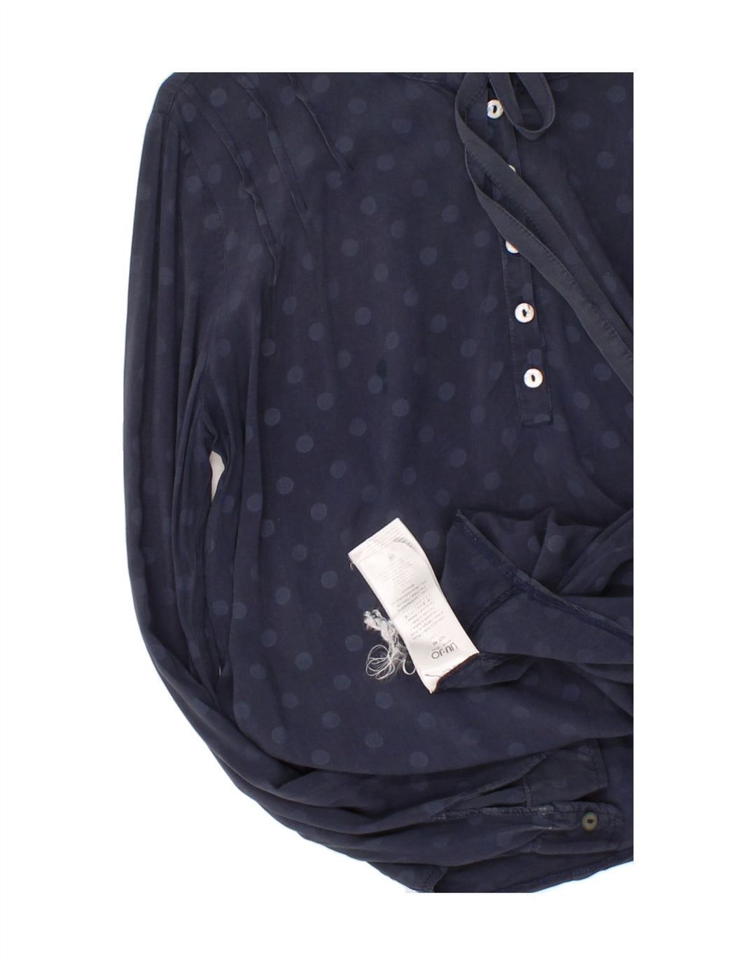 LIU JO Womens Pullover Shirt IT 40 Small Navy Blue Polka Dot Viscose Vintage Liu Jo and Second-Hand Liu Jo from Messina Hembry 
