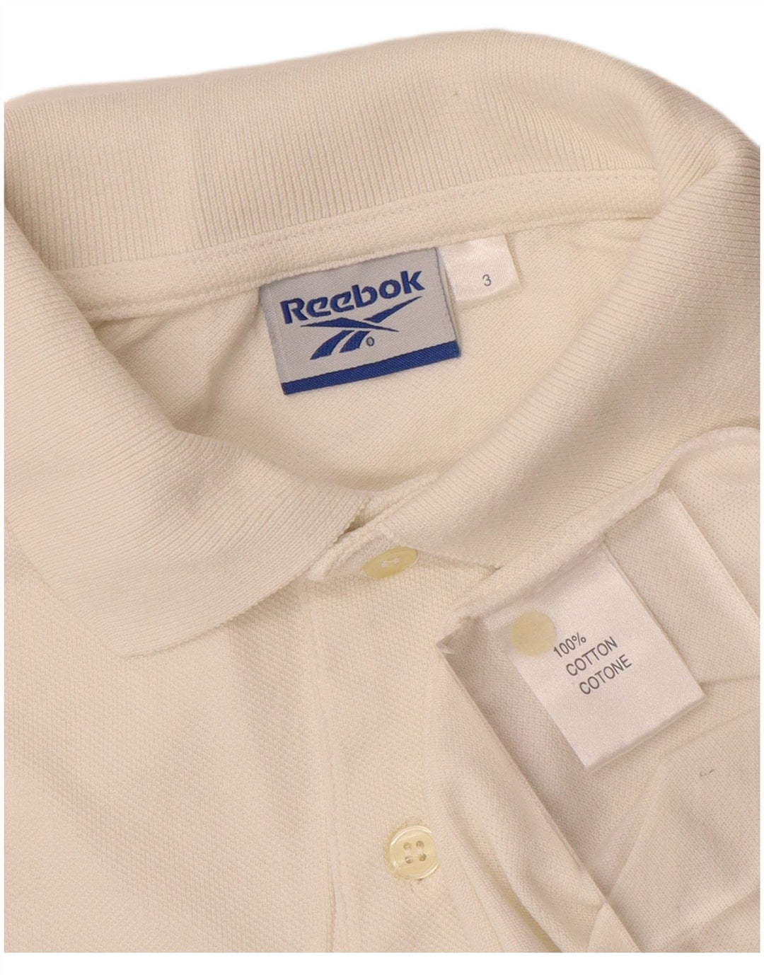 Męska koszulka polo REEBOK, średnia biała bawełna