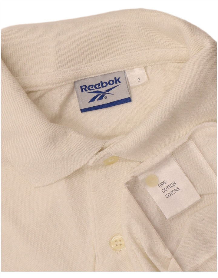 Męska koszulka polo REEBOK, średnia biała bawełna