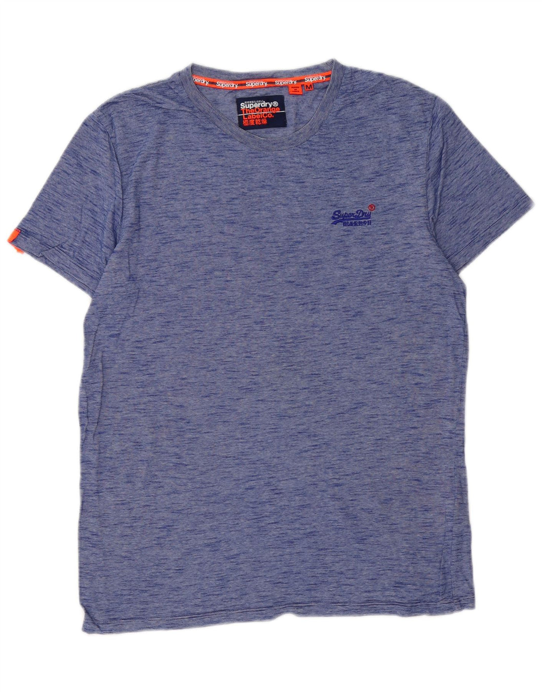 SUPERDRY Męski T-shirt Top Średnioniebieski, bawełniany w cętki