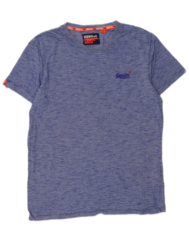 SUPERDRY Męski T-shirt Top Średnioniebieski, bawełniany w cętki