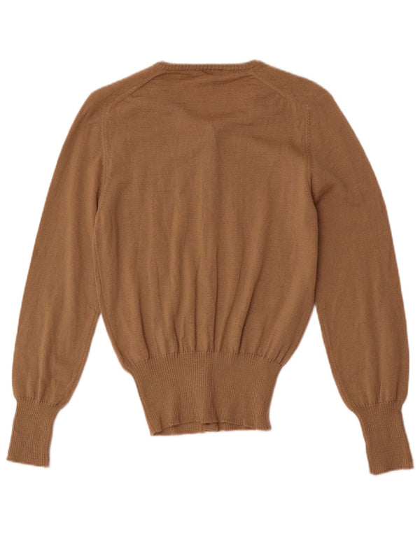 Damski sweter rozpinany Calvin Klein Jeans UK 14, duży, brązowy, wełniany