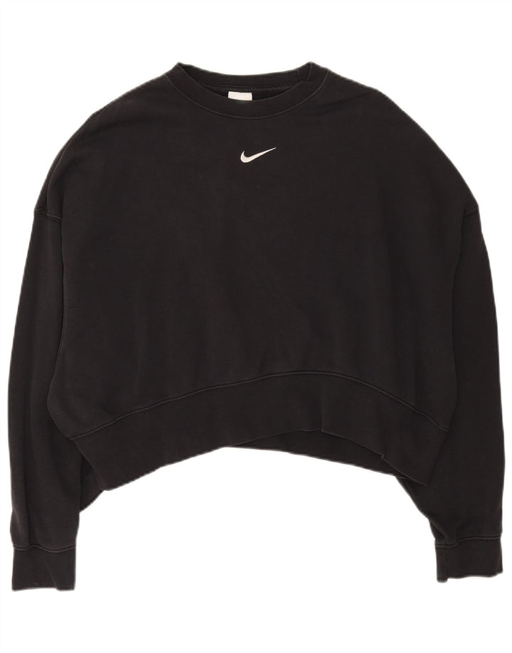 Damska bluza dresowa Nike Crop Oversize UK 10, mała, czarna, bawełniana