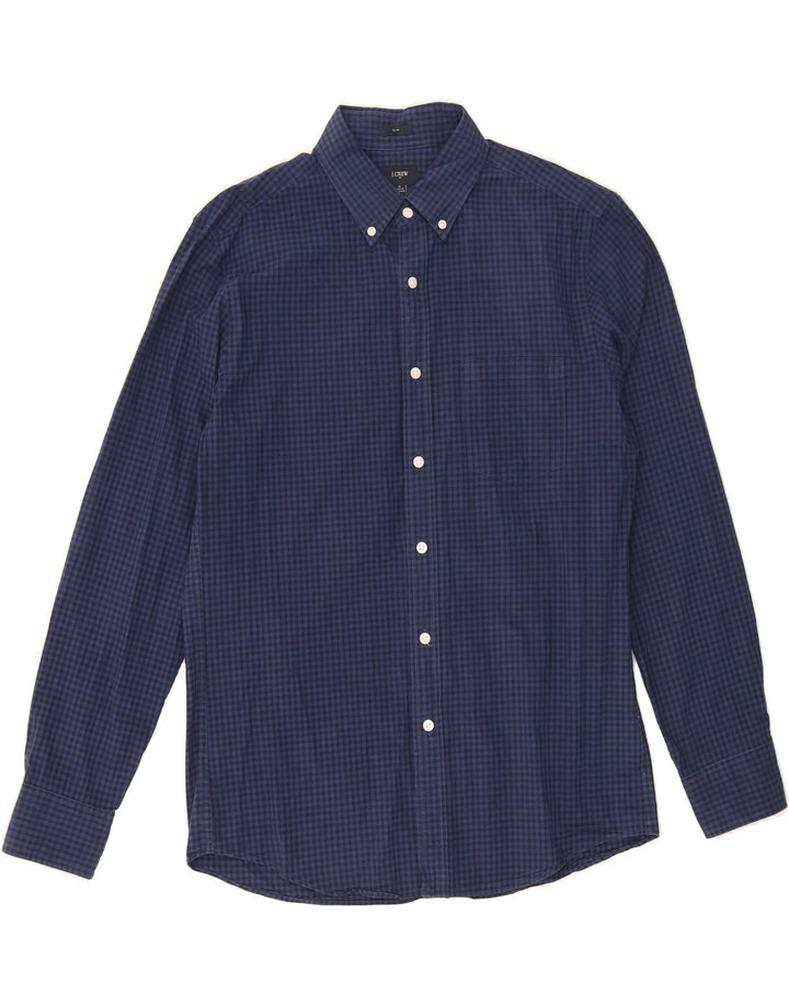 J. CREW Mens Shirt Medium Navy Blue Check Cotton Vintage J. Crew and Second-Hand J. Crew from Messina Hembry 