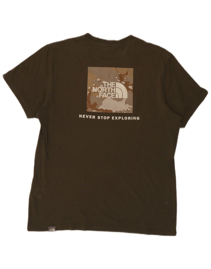 Męski T-shirt z grafiką The North Face, bawełniany kolor khaki