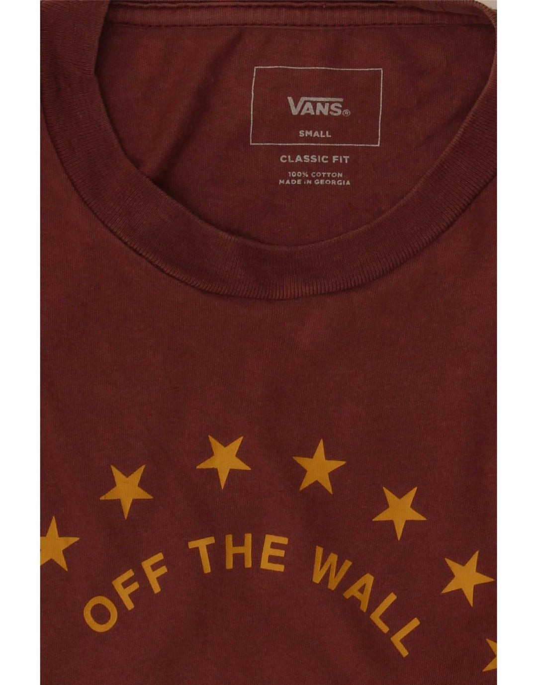 Męski T-shirt Vans o klasycznym kroju z grafiką, mały, brązowy, bawełniany