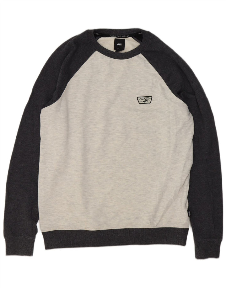 Męska bluza Vans, mała, szara, z blokami kolorów, bawełniana