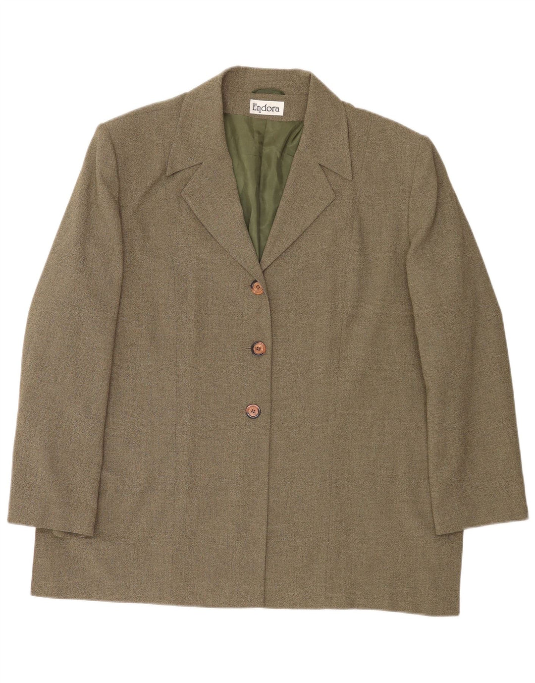 Damska marynarka Endora zapinana na 3 guziki UK 20 2XL Khaki Poliester
