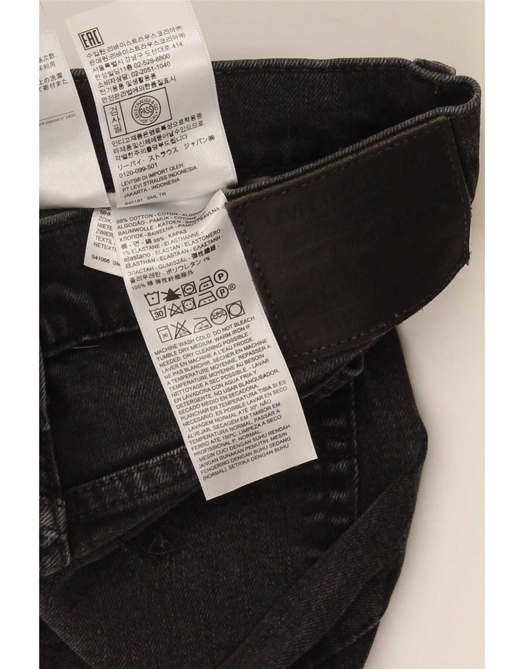 Męskie jeansy Levi's 519 Skinny W32 L34 Szara bawełna